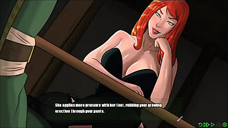 Mary Jane rubs her foot on Doom's Monster cock in footjob - doomination gameplay