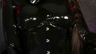 Horny Rubber Doll Playing with Herself and Using Sub as Face Dildo