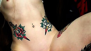 Blonde tight pussy babe solo toy fun in glamour masturbation