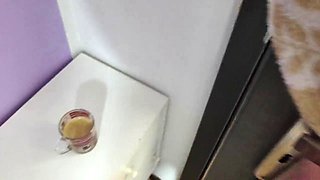 Fap man93 Smokes and Sips Coffee Naked on Exhibitionist Balcony
