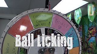 Russian chick squirts on two happy guys!