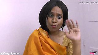 Horny Lily Big Boobs Indian Stepmom Dirty Talk and Sex with Stepson