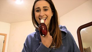 Beautiful brunette with big boobs jerk off instrucions