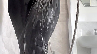 Pissy Yoga Panties Watersports in the Shower Orgasm