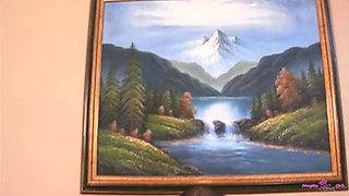 A Tattoed Horny Black Girl Gets Her Pussy Destroyed by Her Friends Big Black Cock.