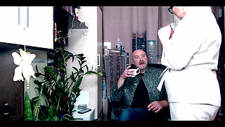 Filming a Movie About Checking the Elasticity of an Elderly Secretary's Pussy