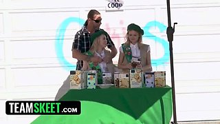 Blonde Teen Coco Lovelock Gets Face Fucked & Cum Inside In Public Uniform Free Use