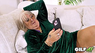 Busty Blonde Granny Creampied to Ease Tension