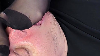 708 Nylon Foot Smelling & Foot Worship Handjob - Dame Olga