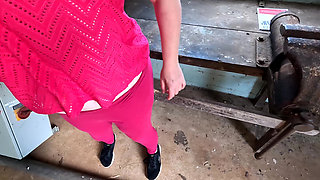Ass and Boobs Slap in the Workshop