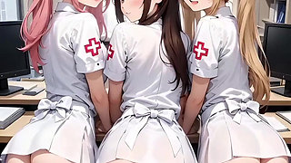 Hentai 2026! Compilation of a very playful secretary, student, and nurse