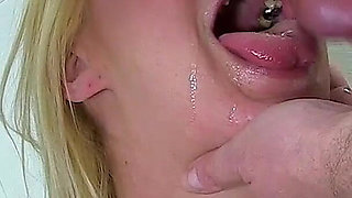 Blonde MILF Wife Cum Slut Roxy Mae in Hot Amateur Gloryhole Gangbang