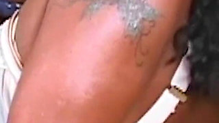 Lovely and Bored Black Girl with Big Natural Tits Calls Her Favorite Boyfriends for Threesome