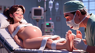 Naughty Doctor Sucking Pregnant Patient Toes in Surgery