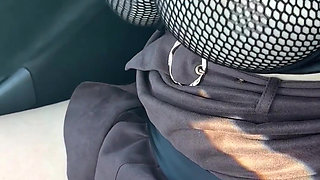 Exhibition in Micro Skirt in Public and Anal Plug