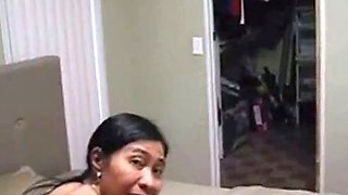Amateur Thai in Stockings Blows and Rides a White Bull