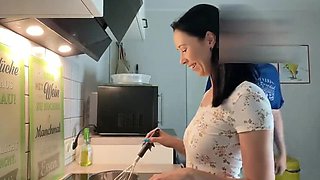 Spontaneous Kitchen Creampie! RonyaRabe Squirts While Getting Fucked Doggy