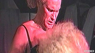 Man Crossdresser Dressed Like A Woman Fucks Hot Blonde in fetish vintage hardcore - Big dick
