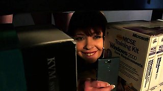 Bookloving babes CFNM giving head group