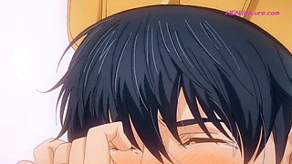 Titan dominates bride in bed after erotic anime feast