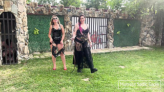Hardcore Corporal Punishment with Bullwhip and Flogger by Two Merciless Dommes