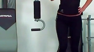 It's hot in the fitness center - Young skinny teen fucks with the fitness coach