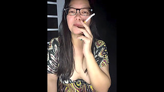 Topless Smoking Asian: Tits Out Smoking Cigarettes in Balcony Compilation
