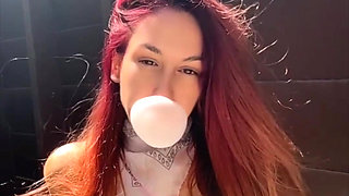 Artemisia Love Blowing Bubbles Outdoor and Smoking a Cigarette