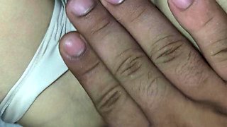 Stepbrother Strongdick00 Pushes Blondasexy00s Panties Aside and Fingers Her T
