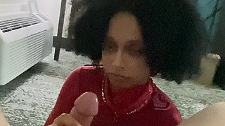 Slave Strokes Daddy's big dick