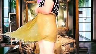 Sultry vampire temptress plays naughty games in public