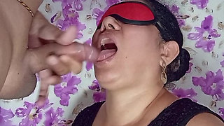 Beautiful Neighbor Deep Throat With Eye Mask