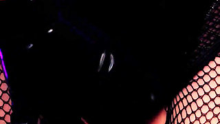 Sexual latex MILF mistress playing with real sex doll femdom POV JOI
