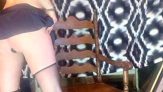 Risky Pregnant Furniture Slut