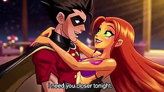 STARFIRE & ROBIN STEAMY PENTHOUSE ROMANCE - Hot 3D Anime Couple