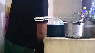 Employee Fucking and Sucking When She Washes Dirty Dishes
