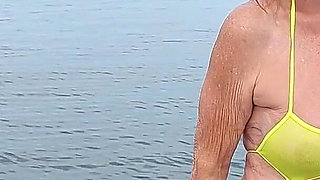 Granny Goes Swimming in a Sexy Swimsuit!