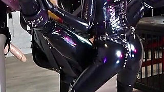 Three Ladies Gangbang a Rubber Whore