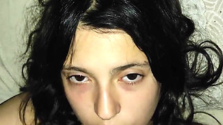 Pussy eating and fucking a teen at night before going to bed