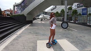 Hoverboard fun with big ass Thai GF and horny sex once home