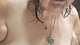 After a Hot Sshower Nurse Vicki Dries off and Does Some Other Grooming