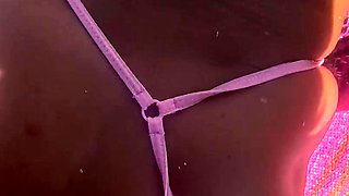 84 Asian milf wifey gets microbikini beach creampie