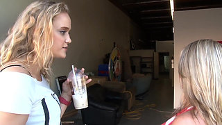 BBW step MILF stepmom catches tight pussy teen masturbating and seduces her into a wild lesbian orgasm