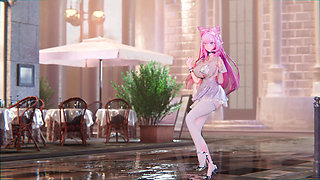 [mmd] Lingyuan - Comfortable Thing Milk Chain Tight Miniskirt White Silk Leg Rings