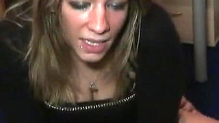 Dirty blonde whore scours streets for black cock