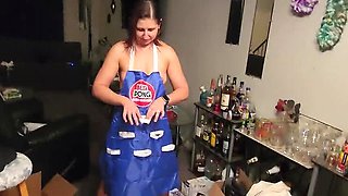 Naked Body Pong: Beginner Gets Embarrassed in Funny Truth or Dare Game