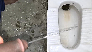 Desi Bhabhi Holding Stepbrother-in-law's Penis and Making Him Pee and Peeing Herself