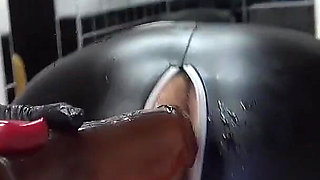 Super Busty MILF Stuffing Everything in Her Slaves Ass