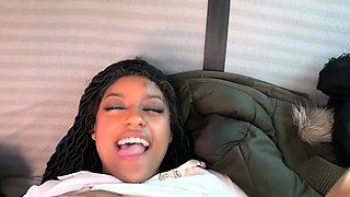 Ball-licking Busty Petite Ebony Fucks Bwc On Bus Free