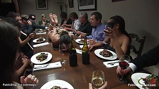 Babe gang make love got laid at public party